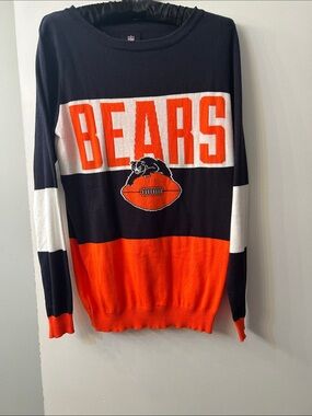 NFL Chicago Bears Colorblock Crewneck Sweater - Navy/Orange/White